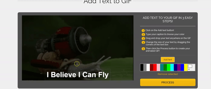 adding text to animated gifs