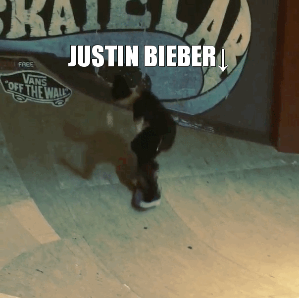 GIFs That End Too Soon: Jusin Beiber Falling off His Skateboard